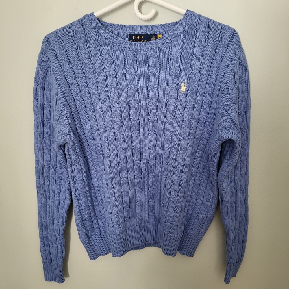 Ralph Lauren Light Blue Cable Knit Sweater